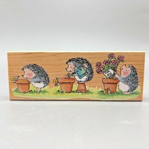 Penny Black Rubber Stamp 2363K Labour of Love Margaret Sherry Hedgehogs Flowers